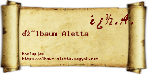 Ölbaum Aletta névjegykártya
